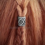 925 Sterling Silver Viking Rune Beard Bead Celtic Crossed Knots Norse Rings for Hair Dreads & Beards Bead Charm Fit Major Brand Bracelet