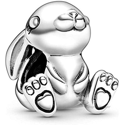 Beads R Us ® - Great Rabbit/Bunny Charm/Bead in Solid Sterling Silver Hallmarked 925 Compatible with all European style Charm Bracelets and Necklaces.