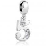 Cherris Jewellery 0-9 Birthday Lucky Number Dangle Crystal Charms for Bracelets