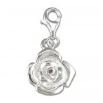 Designer Inspirations Boutique Rose Flower Sterling Silver Clip-On Charm - for Thomas Sabo Style Charm Bracelets. R6186