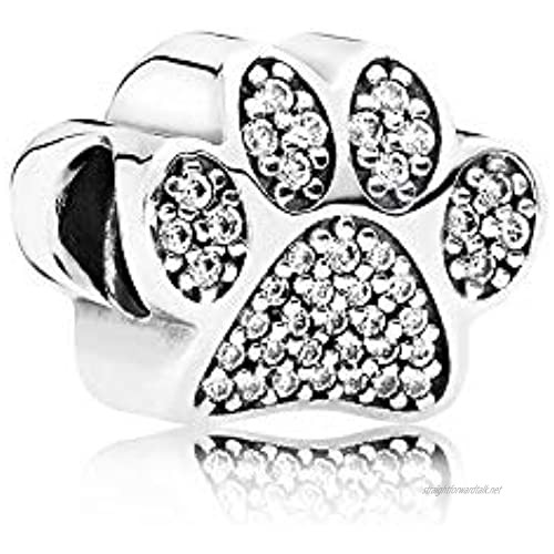 FGT Dog Charm for Bracelets French Bulldog Puppy Doggy Dog Paw Print Sterling Silver Charms for Women Girls Birthday