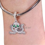 GNOCE [3 Packs] Skull Charm Sets Sterling Silver with OctopusCool As You Combination Charm Pendant with Cubic Zirconia Fit Bracelet/Necklace Women Men