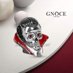GNOCE Vampire Skull Charm Bead Sterling Silver Black Plated Charm Bead Fit Bracelet/Necklace for Women Girls Wife Daughter