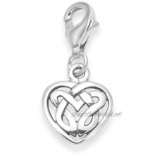 Heather Needham Sterling Silver Celtic Heart Charm - SIZE: 10mm - clip on charm fits Thomas Sabo. 8934TR