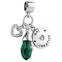 MiniJewelry Women Birthstones Love Heart Dangle Charms for Bracelets fits Pandora Charms Bracelets with Personality Tags