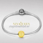 NINAQUEEN® Charms Bead Amber Room 925 Sterling Silver Gold Plating Antibacterial Properties Best Choice for Her! Women's Jewellery~