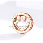 NINGAN Smile Face Rose Gold Charm 925 Sterling Silver Charms Fit Reflexion Bracelets and Necklaces