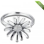 PANDOCCI 2020 Spring Pave Daisy Flower Statement Rings for Women 925 Silver DIY Fits for Original Pandora Bracelets Charm Fashion Jewelry (56#)