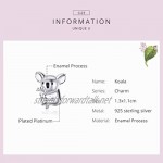 Qings Koala Charms Bead for Bracelets and Necklaces Making 925 Sterling Silver Jewelry Lovely Animal Pendant for Women and Girls as Gift