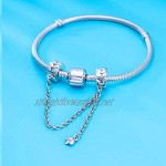 Safety Chain Charm 925 Sterling Silver Clip Charm Stopper Charm for Pandora Charm Bracelet