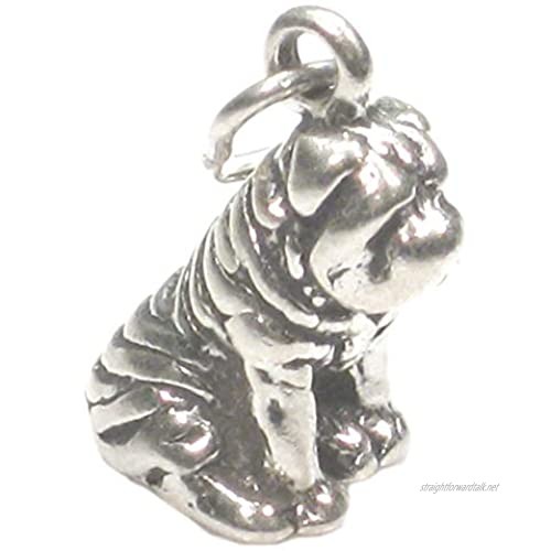 Shar-Pei Dog sterling silver charm .925 x 1 Sharpei Shar Pei dogs