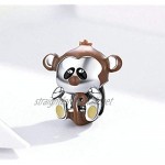 ZiNuo Charm Beads 925 Sterling Silver Peacock Monkey Giraffe Animal Charms for Bracelet Necklace