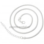 Beads R Us ® - Super Quality Silver Plated 3mm Snake Chain Charm Necklace with Lobster Clasp - 60cm long (24 inches) Compatible with all Beads Charms Clips and Stoppers.