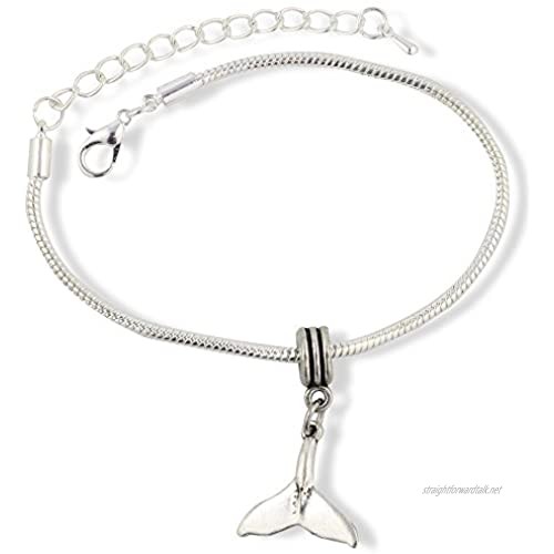Emerald Park Jewelry Whale Tail Snake Chain Charm Bracelet