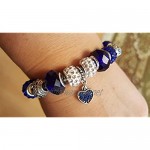 IDB Vintage Silver Tone I Love You and Daughter Glass Beaded Bracelet - Multiple Colors Available