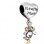 JewelryHouse Mom I Love You Mother Daughter Heart Charms fit Bracelets