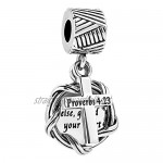 JewelryHouse Religious Cross Charms God Prayer Above All Else Guard Your Heart Proverbs 4:23 Dangle Charms