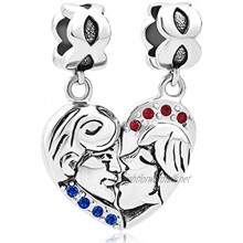 JewelryHouse Valentine's Gift Matching Lovers Kiss Couple Charms