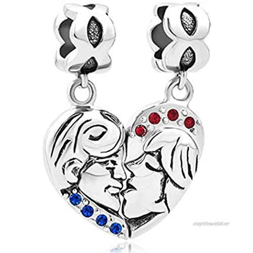 JewelryHouse Valentine's Gift Matching Lovers Kiss Couple Charms