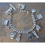 Special Teacher Stainless Steel & Pewter Charm Bracelet- Education Themed Charms- Size XS-XL