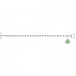 Sterling silver & green Cubic Zirconium 3D Hershey's Kiss August Bracelet with one Medium kiss