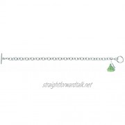 Sterling silver & green Cubic Zirconium 3D Hershey's Kiss August Bracelet with one Medium kiss