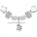 Thank You Teacher Greeting Card and White Leather Charm Bracelet Gift Set