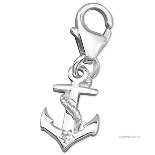 Anchor Crystal Sterling Silver Clip on Charm by Kate Benson - fits Thomas Sabo
