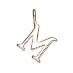 Charm Letter M Rose Gold Plated
