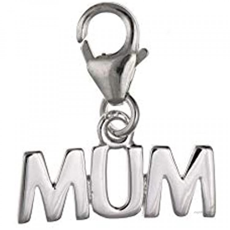 Genuine Sterling Silver Mum Charm Pendant Brand New