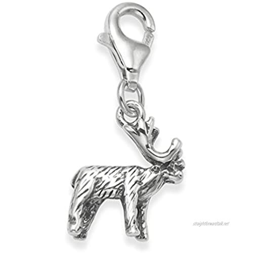 Heather Needham Sterling Silver Reindeer Charm - SOLID silver 3D charm - SIZE: 12mm plus catch Christmas Gift Boxed reindeer clasp charm END OF LINE NEW LOWER PRICE 9915