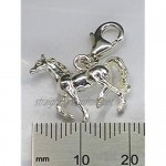 Horse with lobster clip sterling silver charm .925 x 1 Horses charms