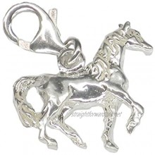 Horse with lobster clip sterling silver charm .925 x 1 Horses charms