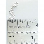 Letter S Initial sterling silver charm on 9mm clip .925 x1
