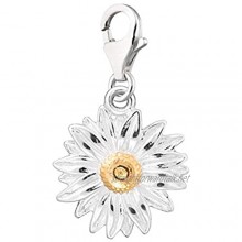Lily Charmed - 925 Sterling Silver Daisy Flower Charm Clip On Charm for Bracelet or Necklace