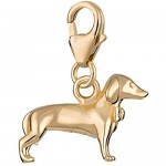Lily Charmed - 925 Sterling Silver Sausage Dog Charm or 18ct Gold Plated Clip On Charm for Bracelet or Necklace