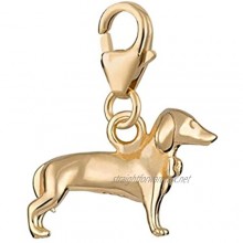 Lily Charmed - 925 Sterling Silver Sausage Dog Charm or 18ct Gold Plated Clip On Charm for Bracelet or Necklace