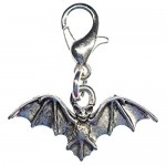 Miniblings Bat Charm Pendant for Bracelet Vampire Halloween Silver Plated