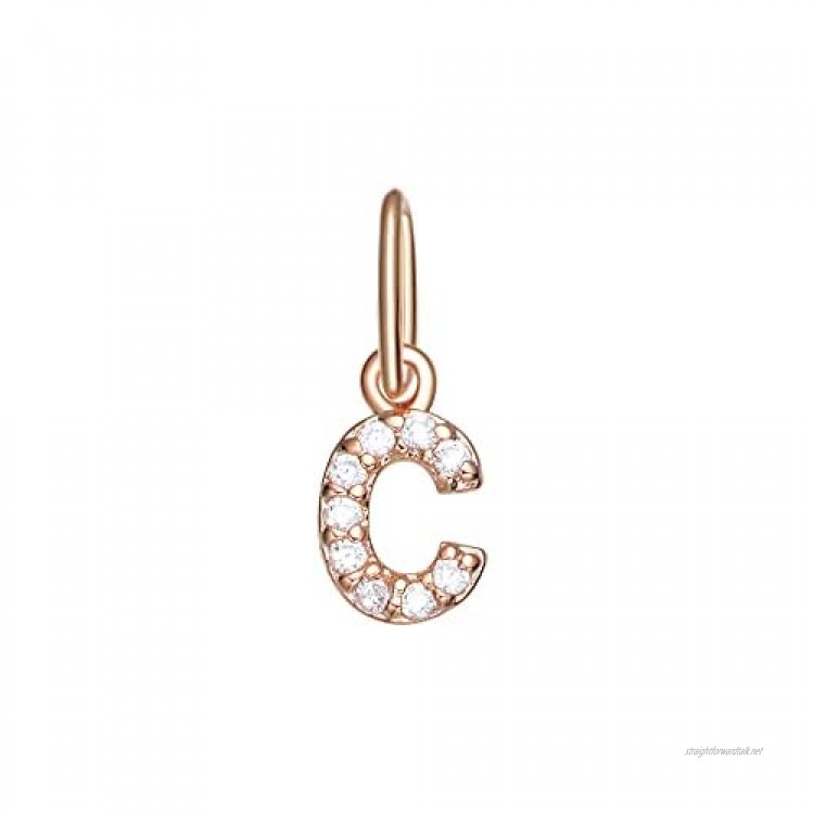 Rose Gold Plated Letter C Sparkle Charm