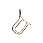 Rose Gold Plated Letter U Charm