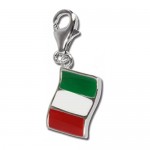 SilberDream 925 Sterling Silver Charm flag Italy Pendant for Bracelet Necklace or Earring FC705