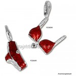SilberDream Charm 925 Sterling Silver Bracelet Pendant Red Bikini Bra FC3005R