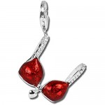 SilberDream Charm 925 Sterling Silver Bracelet Pendant Red Bikini Bra FC3005R