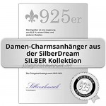 SilberDream FC3104 925 Sterling Silver Horn White Charm Pendant for Bracelet Necklace or Earring FC212 W