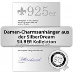 SilberDream FC616 Penguin Enamel Clover Charm Pendant for Bracelet Necklace or Earrings 925 Sterling Silver