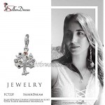 SilberDream FC722F Tree of Life Charm Pendant for Bracelet Necklace or Earrings Multicoloured Zirconia 925 Sterling Silver