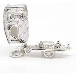 Silver Touring Caravan Charm - with Carrier Bead