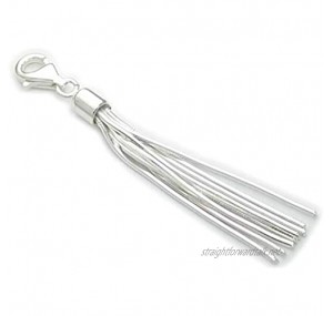 Tassle sterling silver charm with lobster clip .925 x 1 Tassles charms