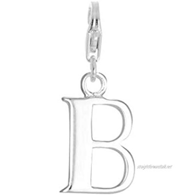 TheCharmWorks Sterling Silver Alphabet Letter B Charm on Clip