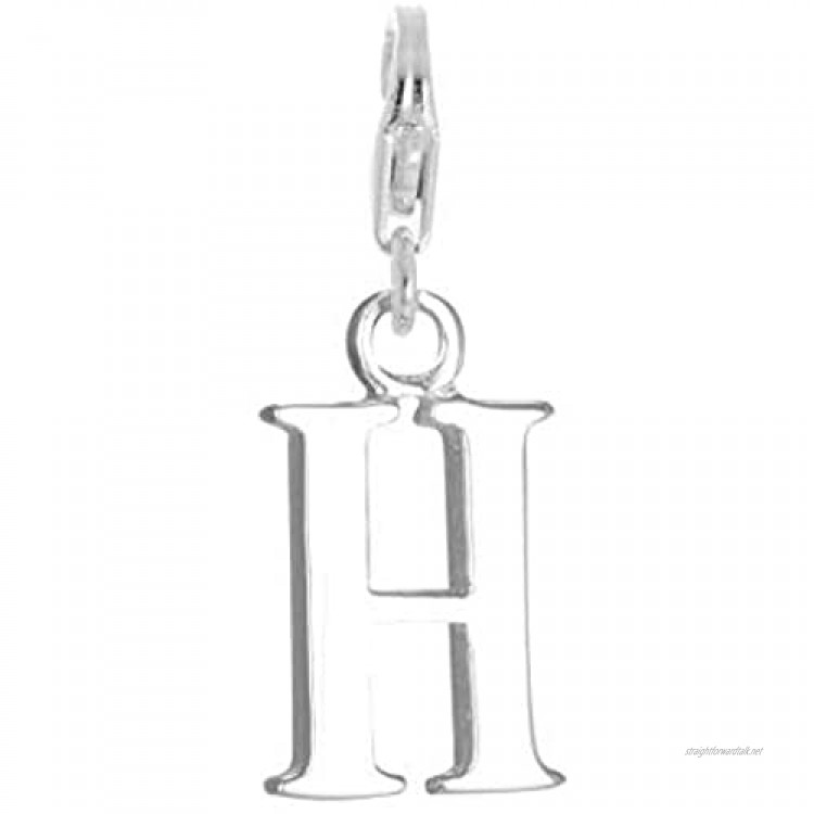 TheCharmWorks Sterling Silver Alphabet Letter H Charm on Clip